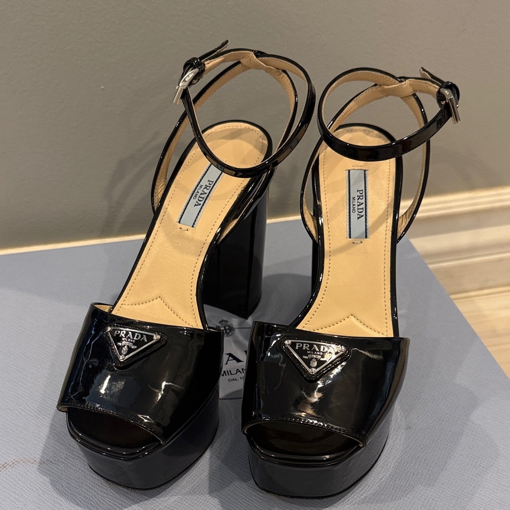 Prada
Patten Leather Platform Sandals - Picture 2 of 13